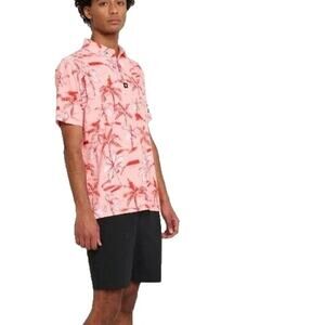 Bad Birdie Ricky Rose Pink Palm Tree Performance Golf Polo Men's 2XL